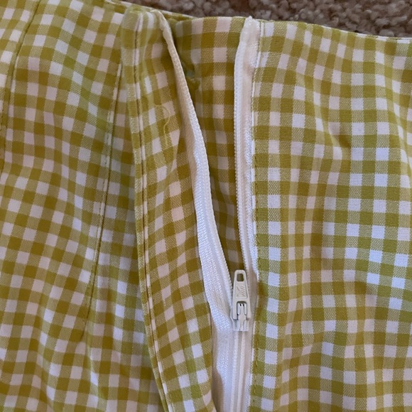 Topshop Adjustable Lime Green and White Gingham Two Piece Size 2/4 with Pockets - Picture 4 of 9